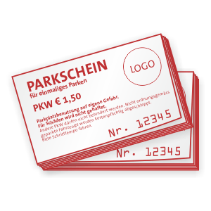 2400 x Parkschein / Parkticket / Parkausweis im Block verleimt